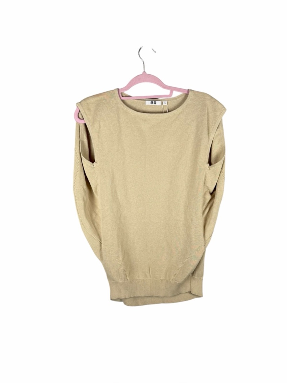 UNIQLO Women Cocoon Sleeveless Sweater Beige NWT Size M